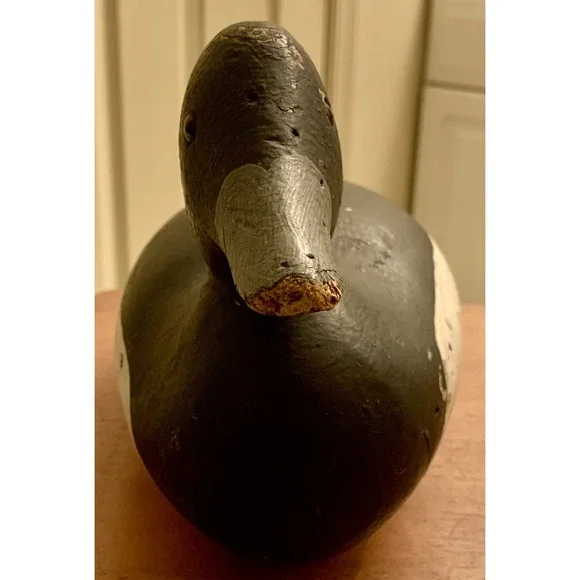 Vintage Carved & Painted Wooden Duck Decoy Blue Bill Weighted Factory Decoy‎